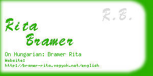 rita bramer business card